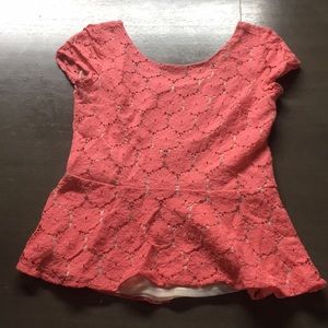 Pink knit Xhilaration zipper back blouse.